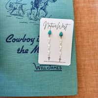 Turquoise Cross Earrings